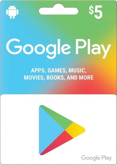 Comprar Cartão Google Play (Gift Card) $5 Dólares USA